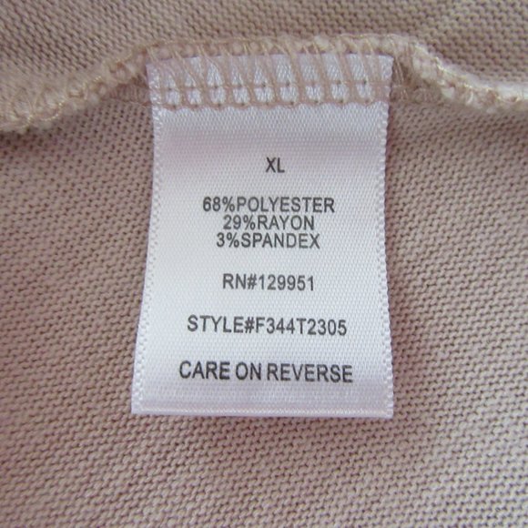 FRENCH BAZAAR beige studded oversized tunic shirt - handkerchief hem - Womens XL - Picture 7 of 8